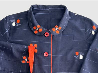 【メルドレス】上田紬刺し子入りブラウス