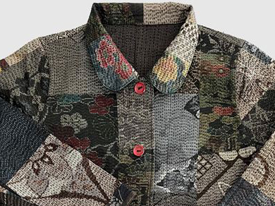 【メルドレス】大島パッチ刺し子ジャケット