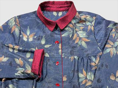 【メルドレス】大島紬刺し子入りブラウス