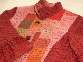 メルドレス紅花染刺し子